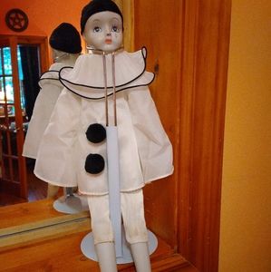 Vintage French Pierrot clown doll